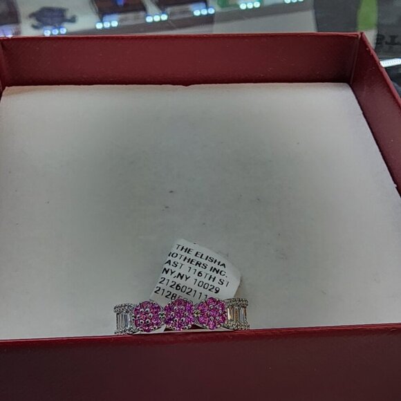 Pink Blossom Beauty – Tri-Florets Sterling Silver 925 Ring - Picture 8 of 9